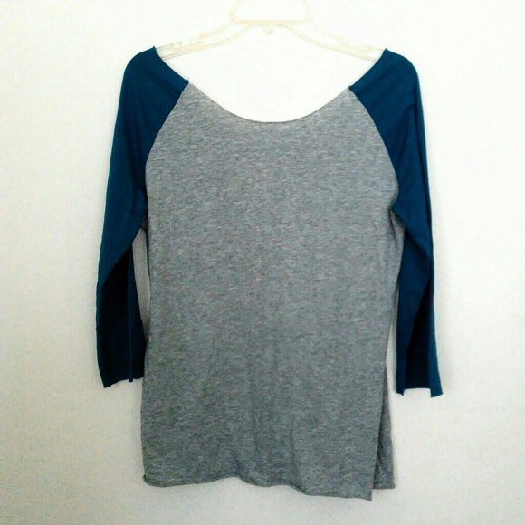 Large Joe Boxer Smiley Face Boatneck Baseball Tee - Picture 4 of 6